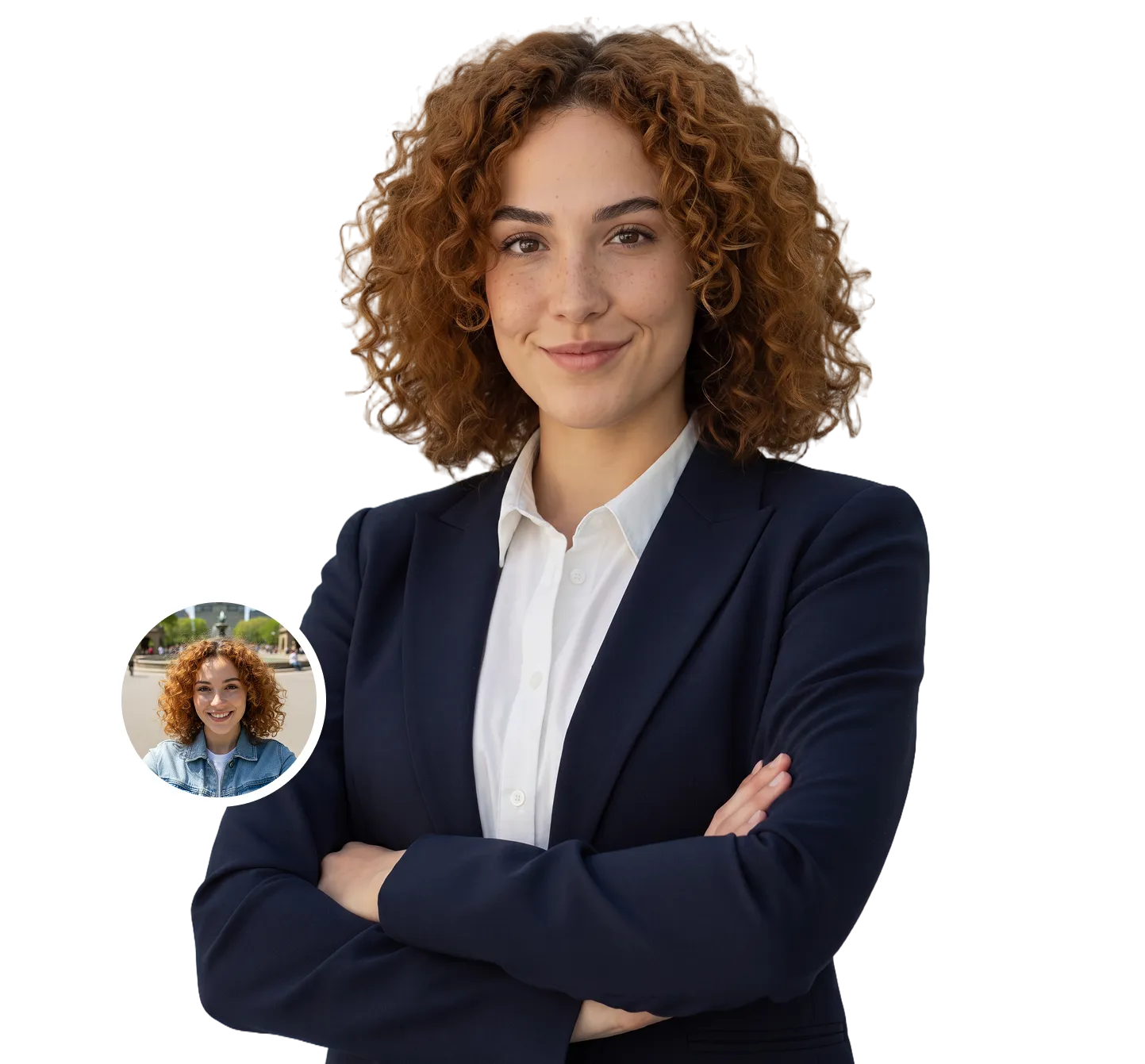 Professional AI headshot transformation example