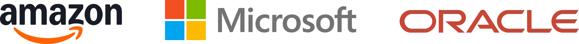 Amazon, Microsoft, Oracle